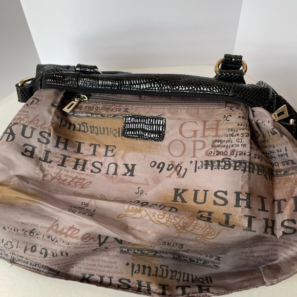 Kushite‎ black faux python snakeskin handbag - Picture 12 of 14